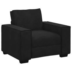 Sofa Fotel Czarny 59 cm Aksamit
