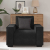 Sofa Fotel Czarny 59 cm Aksamit