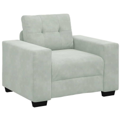 Sofa Fotel Jasnoszary 59 cm Aksamit