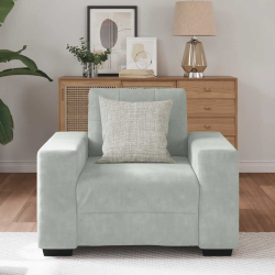 Sofa Fotel Jasnoszary 59 cm Aksamit