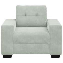 Sofa Fotel Jasnoszary 59 cm Aksamit