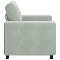 Sofa Fotel Jasnoszary 59 cm Aksamit