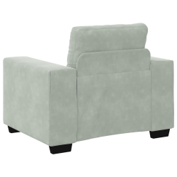 Sofa Fotel Jasnoszary 59 cm Aksamit