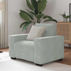 Sofa Fotel Jasnoszary 59 cm Aksamit