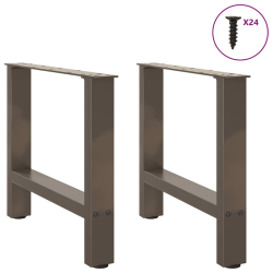 Nogi do stolika kawowego, naturalna stal, 2 szt., 50x(42-43) cm