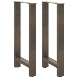 Nogi do stolika kawowego, naturalna stal, 2 szt., 40x(90-91) cm