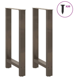 Nogi do stolika kawowego, naturalna stal, 2 szt., 40x(90-91) cm