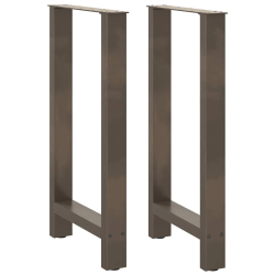 Nogi do stolika kawowego, naturalna stal, 2 szt., 40x(90-91) cm