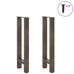 Nogi do stolika kawowego, naturalna stal, 2 szt., 28x(72-73) cm