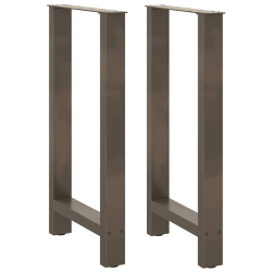 Nogi do stolika kawowego, naturalna stal, 2 szt., 50x(90-91) cm
