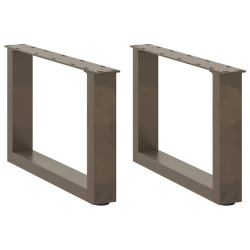 Nogi do stolika kawowego, 2 szt., naturalna stal, 50x(30-31) cm