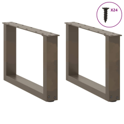 Nogi do stolika kawowego, 2 szt., naturalna stal, 50x(30-31) cm