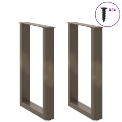 Nogi do stolika kawowego, 2 szt., naturalna stal, 50x(72-73) cm