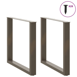 Nogi do stolika kawowego, 2 szt., naturalna stal, 80x(72-73) cm