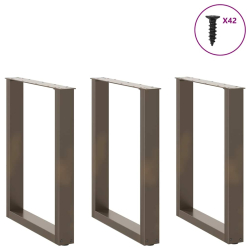 Nogi do stolika kawowego, 3 szt., naturalna stal, 70x(72-73) cm