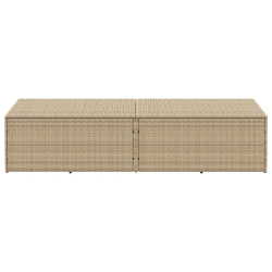 Skrzynia ogrodowa beżowa 220x50x58 cm polirattan