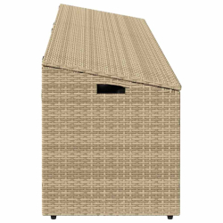 Skrzynia ogrodowa beżowa 220x50x58 cm polirattan