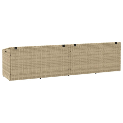 Skrzynia ogrodowa beżowa 220x50x58 cm polirattan