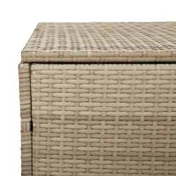 Skrzynia ogrodowa beżowa 220x50x58 cm polirattan
