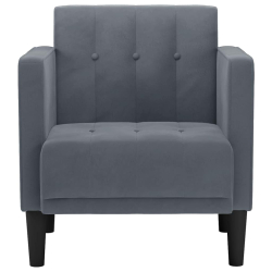 Sofa Fotel z Podłokietnikami Ciemnoszary 53 cm Aksamit