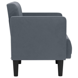 Sofa Fotel z Podłokietnikami Ciemnoszary 53 cm Aksamit