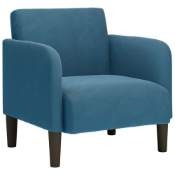 Sofa Fotel z Podłokietnikami Niebieski 54 cm Aksamit