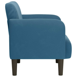 Sofa Fotel z Podłokietnikami Niebieski 54 cm Aksamit