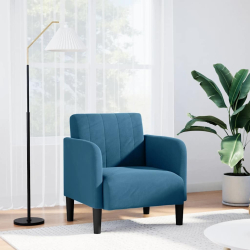 Sofa Fotel z Podłokietnikami Niebieski 54 cm Aksamit