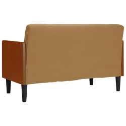 Sofa dwuosobowa z poduszkami wałkowymi Brązowa 110 cm Aksamit