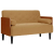 Sofa dwuosobowa z poduszkami wałkowymi Brązowa 110 cm Aksamit