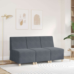 Sofa Fotel Ciemnoszary 55 cm Aksamit
