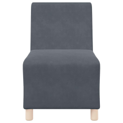 Sofa Fotel Ciemnoszary 55 cm Aksamit