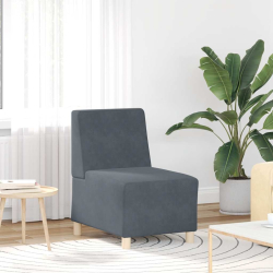 Sofa Fotel Ciemnoszary 55 cm Aksamit