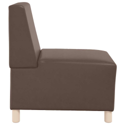 Sofa Fotel Brązowy 55 cm Skóra ekologiczna