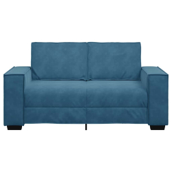 Sofa 2-osobowa, niebieski, 120 cm, tapicerowana aksamitem