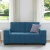 Sofa 2-osobowa, niebieski, 120 cm, tapicerowana aksamitem