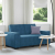 Sofa 2-osobowa, niebieski, 120 cm, tapicerowana aksamitem