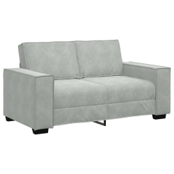 Sofa 2-osobowa, jasnoszara, 120 cm, tapicerowana aksamitem