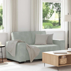Sofa 2-osobowa, jasnoszara, 120 cm, tapicerowana aksamitem