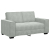 Sofa 2-osobowa, jasnoszara, 120 cm, tapicerowana aksamitem