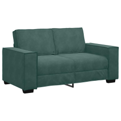 Sofa 2-osobowa, ciemnozielona, 120 cm, tapicerowana aksamitem