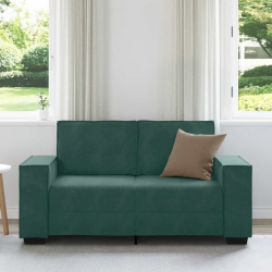 Sofa 2-osobowa, ciemnozielona, 120 cm, tapicerowana aksamitem