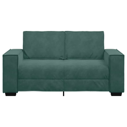 Sofa 2-osobowa, ciemnozielona, 120 cm, tapicerowana aksamitem