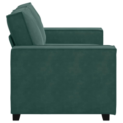 Sofa 2-osobowa, ciemnozielona, 120 cm, tapicerowana aksamitem