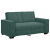 Sofa 2-osobowa, ciemnozielona, 120 cm, tapicerowana aksamitem