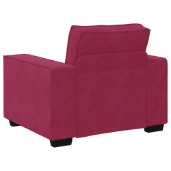Sofa Fotel Wino Czerwone 59 cm Aksamit