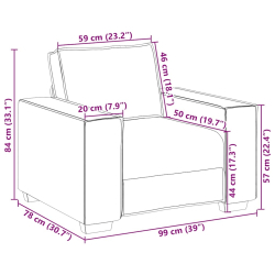 Sofa Fotel Wino Czerwone 59 cm Aksamit