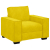 Sofa Fotel Żółty 59 cm Aksamit