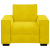 Sofa Fotel Żółty 59 cm Aksamit