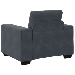 Sofa Fotel Ciemnoszary 59 cm Aksamit